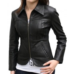 Women Fitted Black Leather Jacket Women Fitted Black Leather Jacket